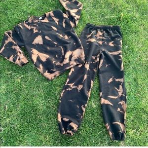 Custom bleached sweat suit